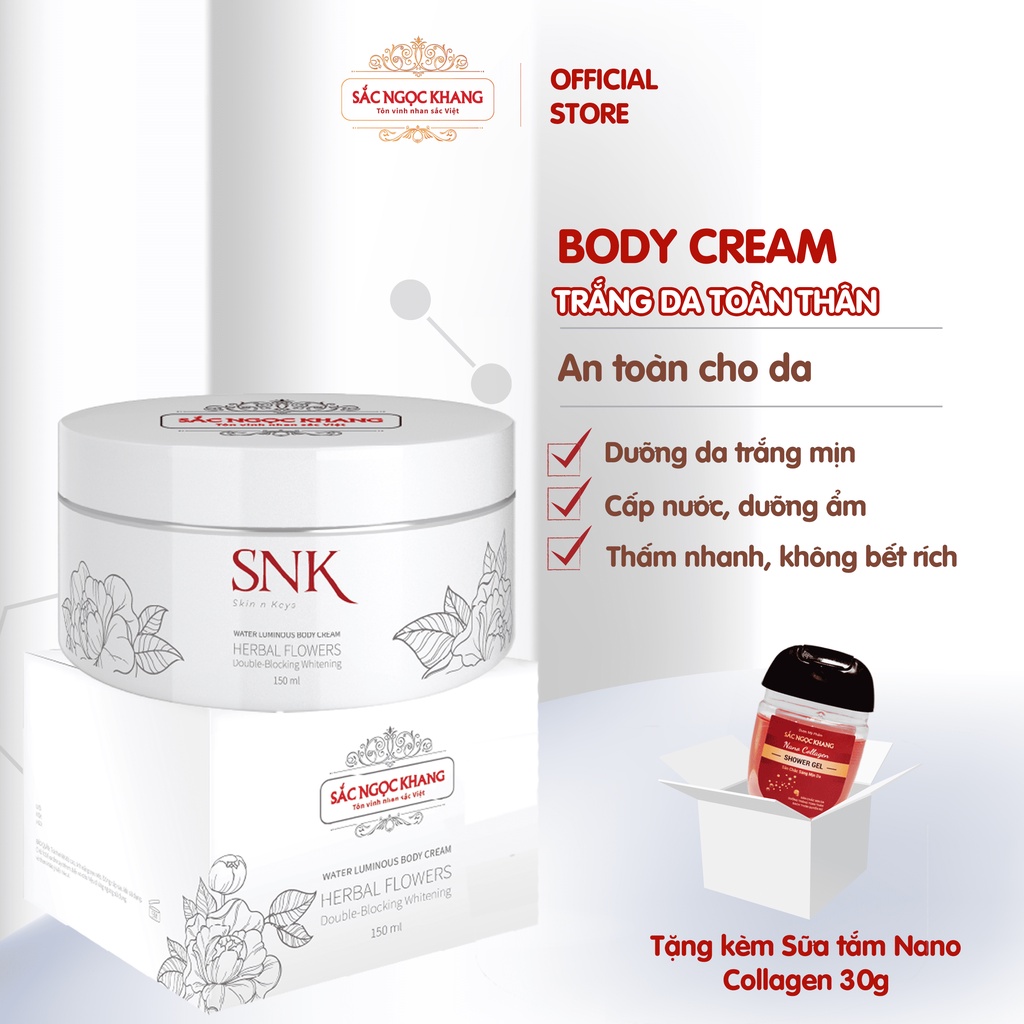 Kem Body dưỡng trắng cấp nước toàn thân Sắc Ngọc Khang 150ml