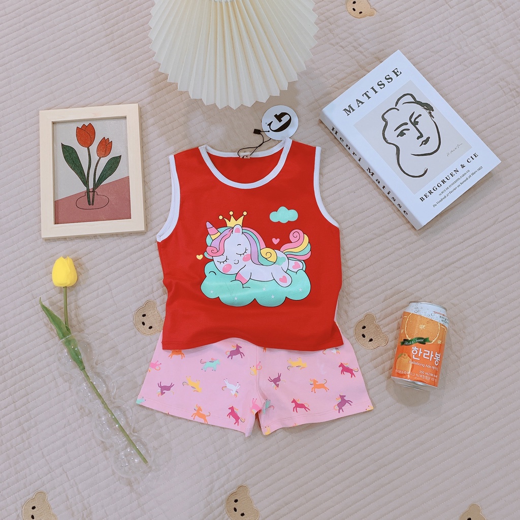 Lyvyshop - (Hàng đẹp) Combo 04 bộ quần áo sát nách cho bé trai, bé gái 09-26kg