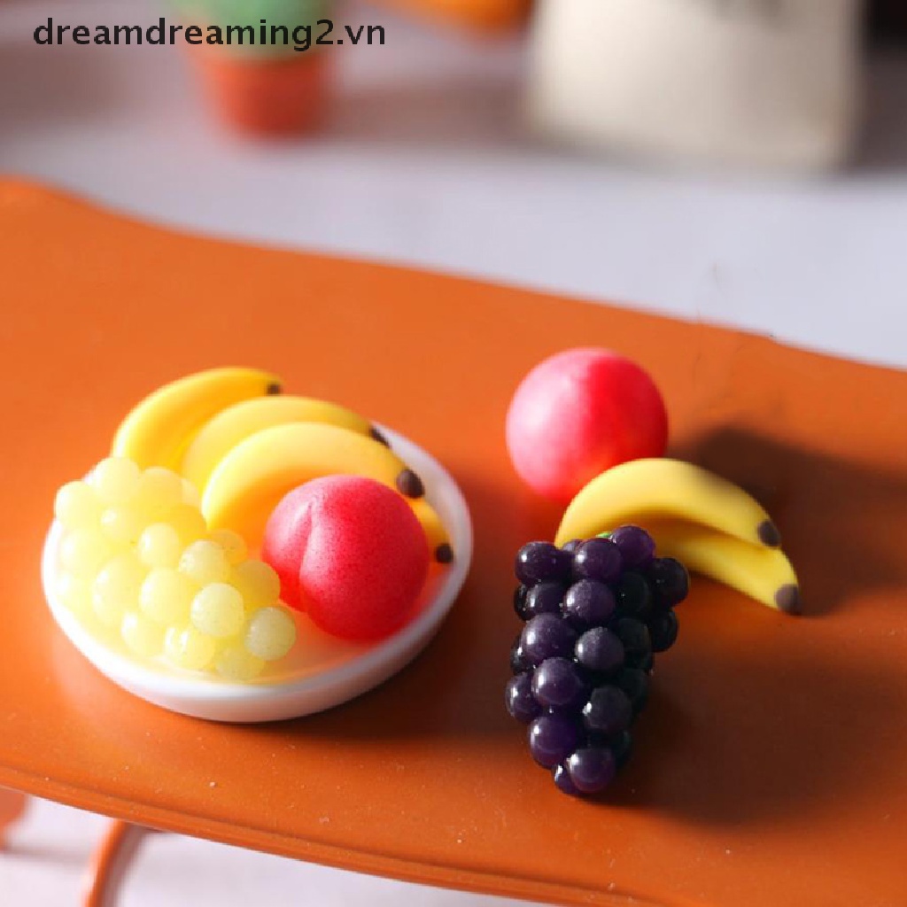 Set 6 Mô Hình Trái Cây mini Trang Trí Nhà Búp Bê