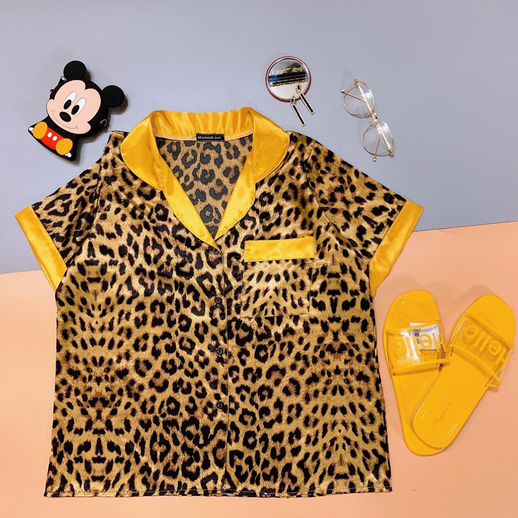 Set bộ pizama họa tiết beo siêu sang