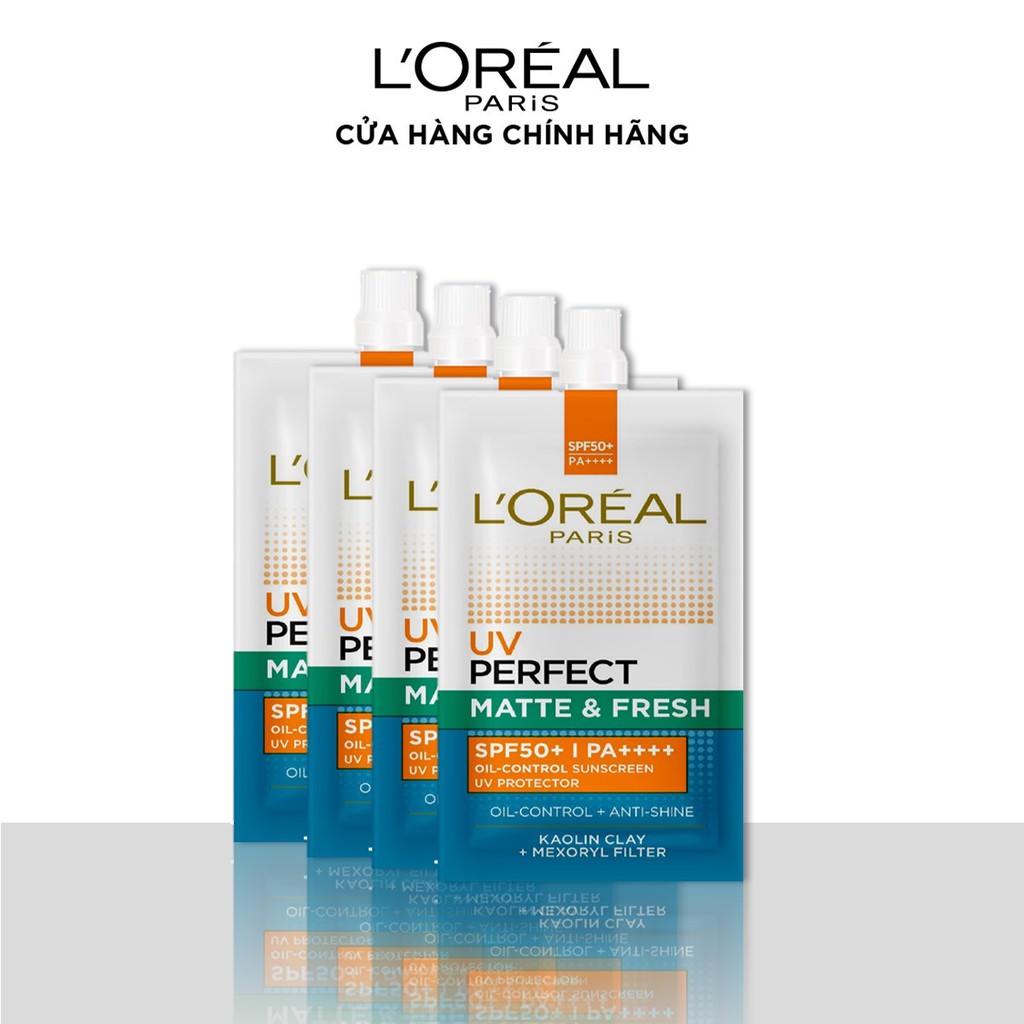 Bộ 4 kem chống nắng bảo vệ và dưỡng da L'Oreal Paris UV Perfect 7ml x 4