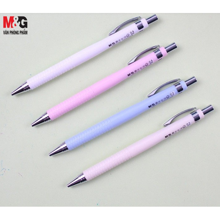 Bút chì kim M&G 0.5mm- vàng, xanh dương, hồng, trắng màu pastel nhẹ nhàng-AMP01103