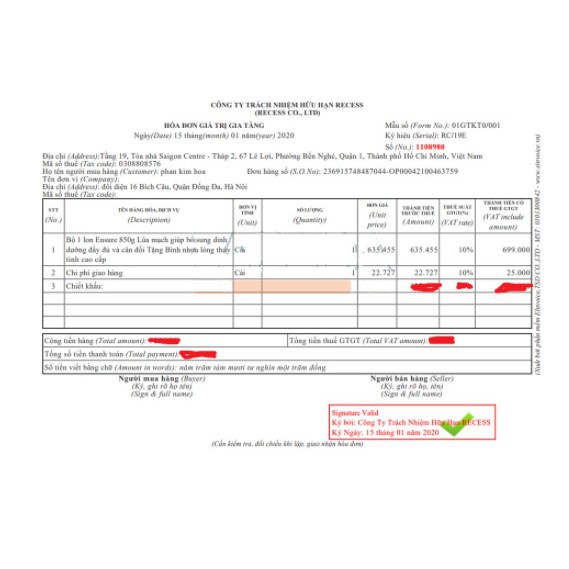 Ensure Gold Hương Vani 900g Date 2023