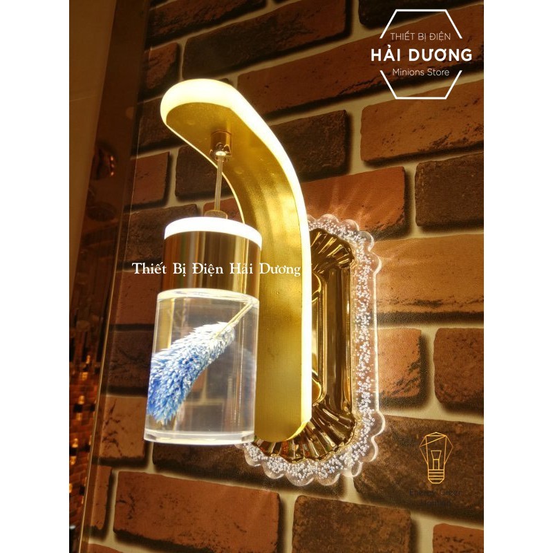 [9 Mẫu] Đèn Led Treo Tường Hiện Đại Thả Thuỷ Tinh 24w Phong Cách Bắc Âu Vintage Cành Lá Thiên Nhiên - Ánh Sáng Vàng DT