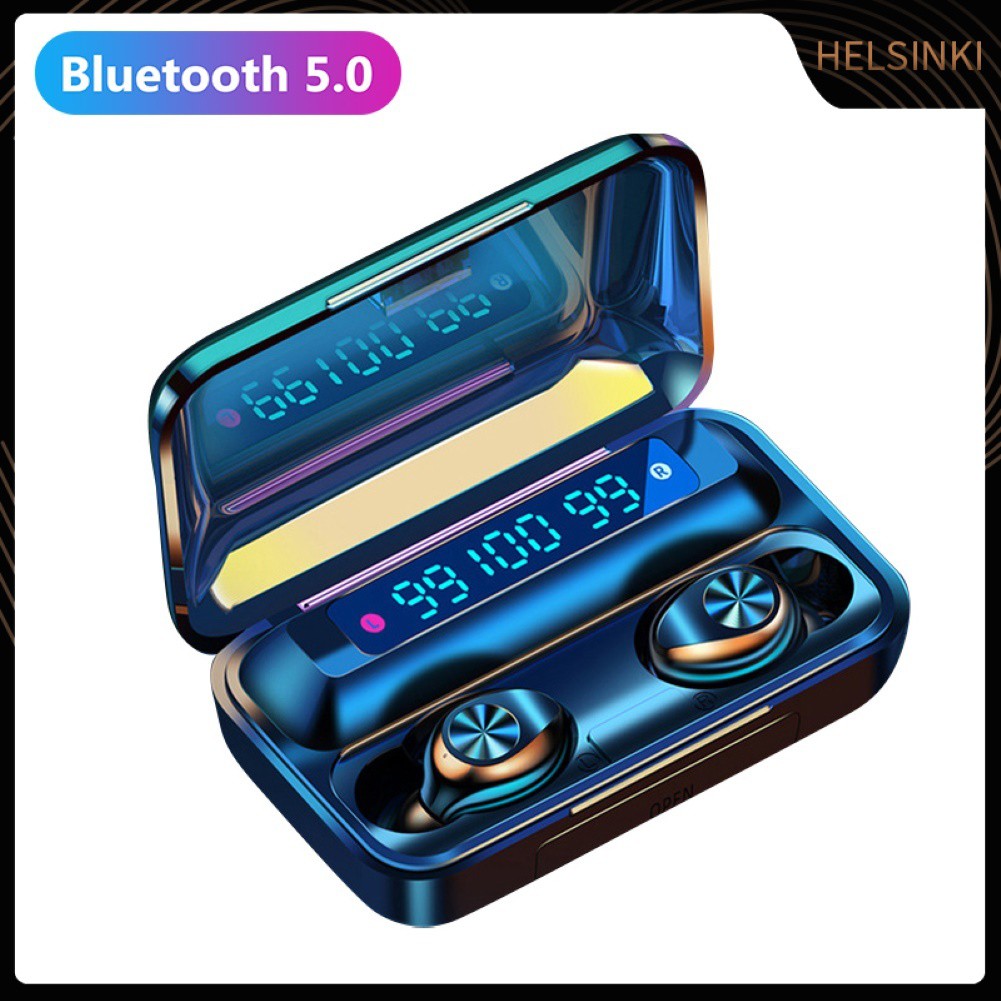 Tai Nghe Nhét Tai Hel + F9-10 Tws Bluetooth 5.0 Không Dây Hiển Thị Màn Hình Kỹ Thuật Số