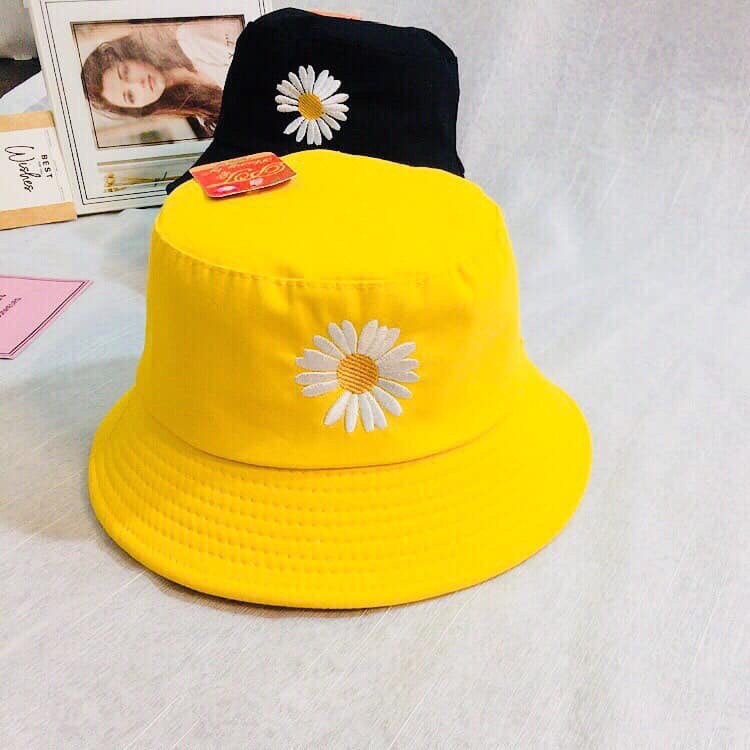 Nón vành tai bèo Nam Nữ ⚡️ GIÁ SẬP SÀN ⚡️ Mũ BUCKET cute 1 mặt hot trend thêu HOA CÚC Full  màu chọn
