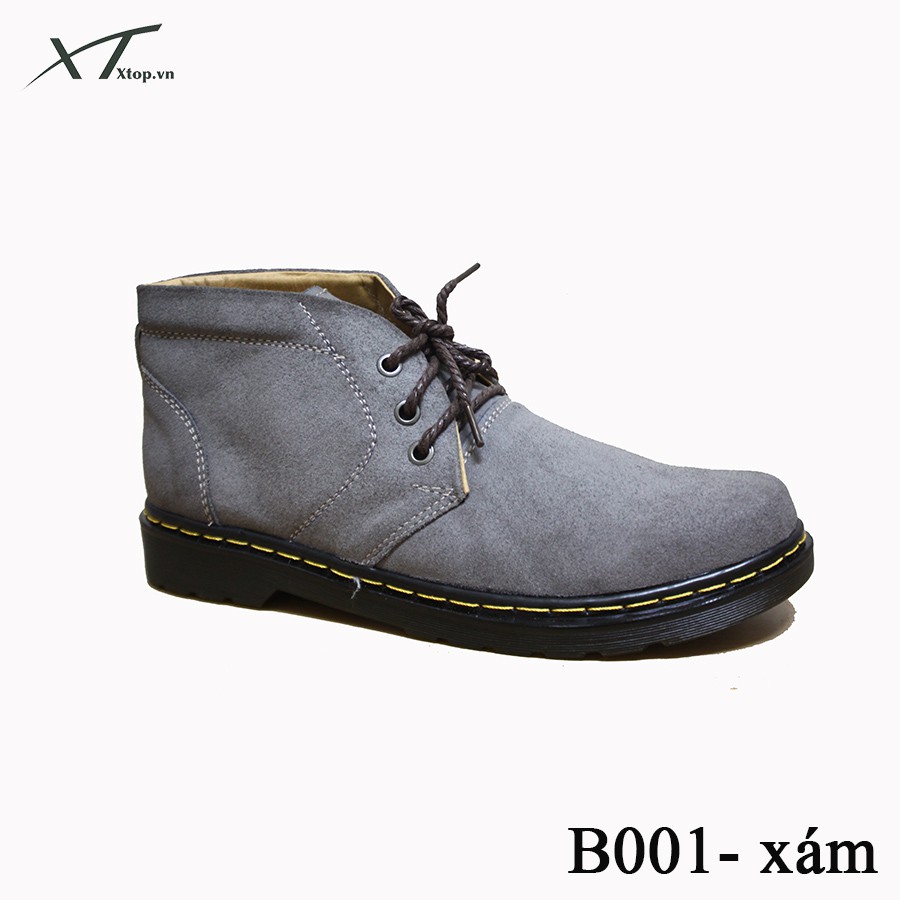 [Da bò thật] Giày da nam - Giày buộc dây cổ cao - boot nam
