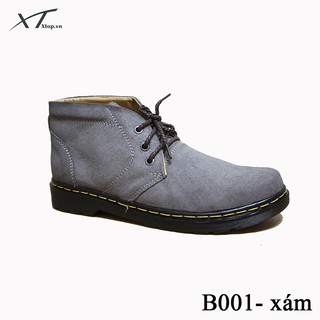 [Da bò thật] Giày da nam - Giày buộc dây cổ cao - boot nam