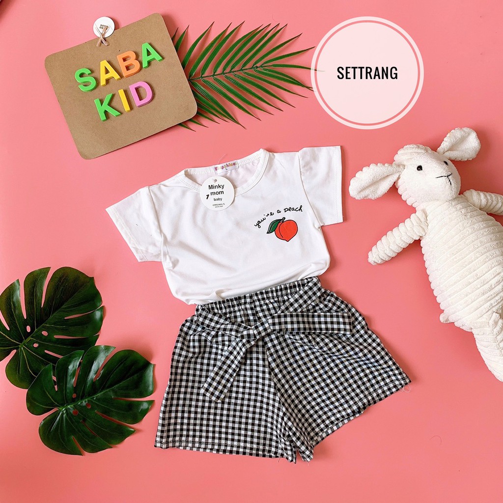 [CÓ QUÀ] Set Bé Gái SABAKIDS Áo Cotton Quần Váy Chất Thô Sành Điệu Xinh Xắn Từ 7-20 Ký