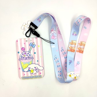 Dây đeo thẻ Cinnamoroll bằng nhựa kèm dây đeo cổ kiểu Nhật Hàn dễ thương cho bé