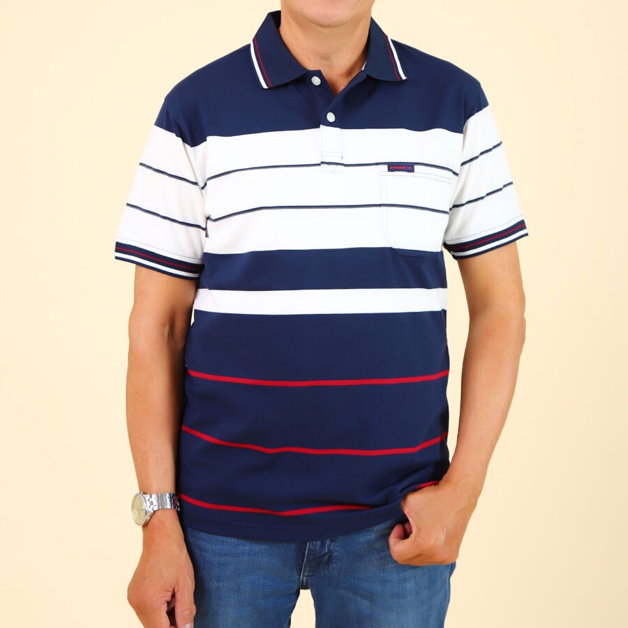 Áo polo thun nam trung niên có túi cao cấp-Chất liệu cotton cá sấu cao cấp - Form suông thoải mái size 52 tới 90kg.