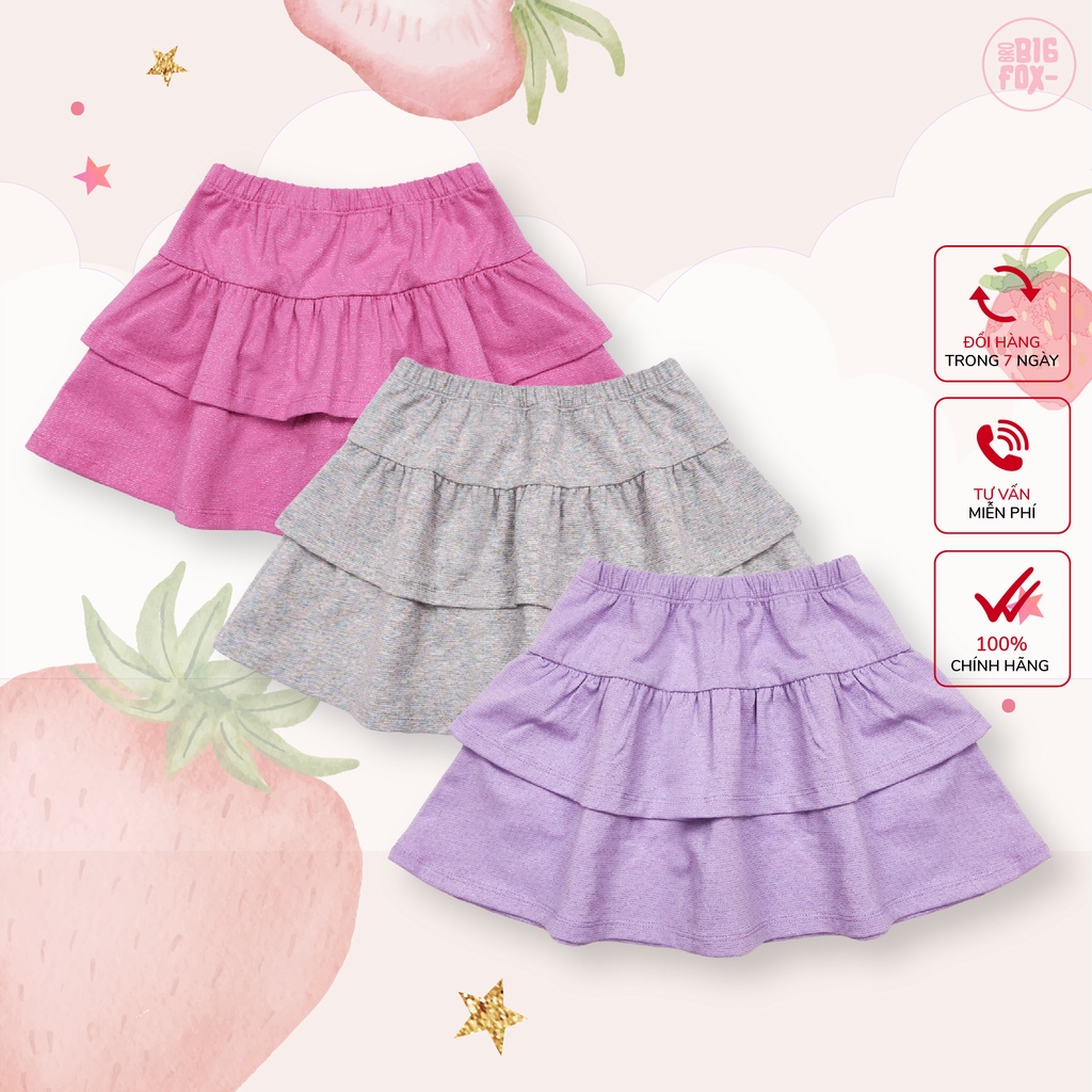 Chân váy cho bé gái Bigfox Miss Meow size đại, chân váy 2 lớp cotton dày dặn size trẻ em 3,4,5..,10,11 tuổi
