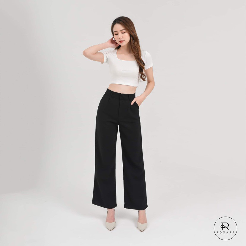 Áo croptop thời trang nữ thun phông ngắn tay dáng ôm co dãn Rosara SP114