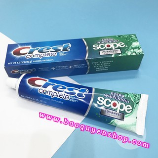 Kem đánh trắng răng & thơm miệng Crest Complete Extra Whitening + Scope Advanced 232g