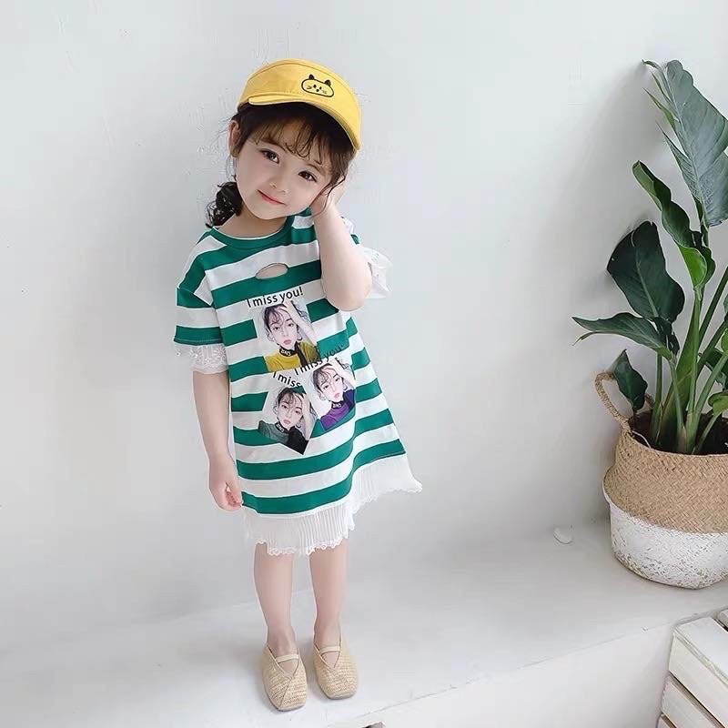 Váy bé gái mùa hè cao cấp siêu xinh dễ thương phong cách công chúa đầm chữ A cho bé từ 6-18kg NX24