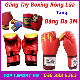 Găng tay boxing mma đấm bốc walon chính hãng tặng băng đa cuốn tay walon, thế hệ găng tay võ thuật mới, bảo hành 6 tháng