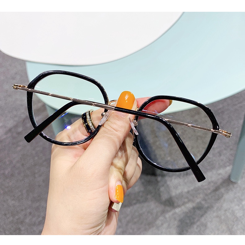 Mắt kính gọng oval trong suốt phong cách thời trang Hàn Quốc Unisex