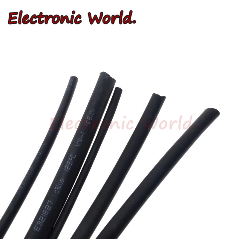 1m Ống Co Nhiệt Màu Đen 1M 1mm 1.5mm 2mm 2.5mm 3mm 4mm 4.5mm 5mm 6mm 7mm 8mm 10mm 12mm 16mm 18mm