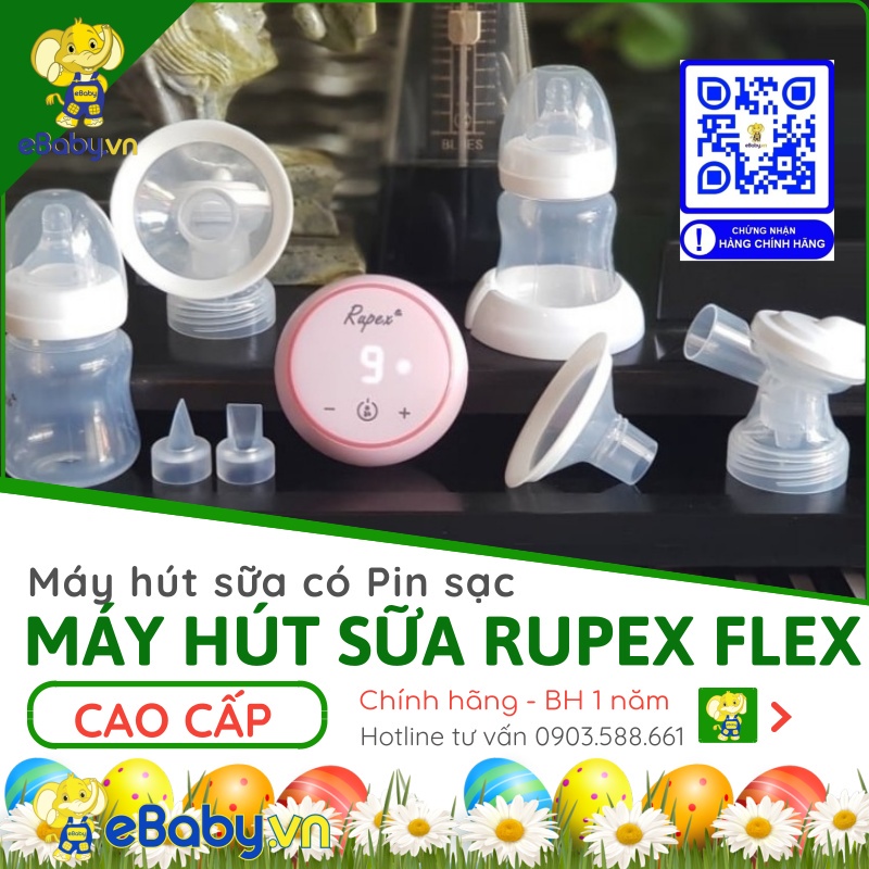 Máy hút sữa Rupex Flex - Có nhiều size phễu, Có pin sạc - Loại cải tiến đời mới nhất- Chat shop để được tư vấn size phễu