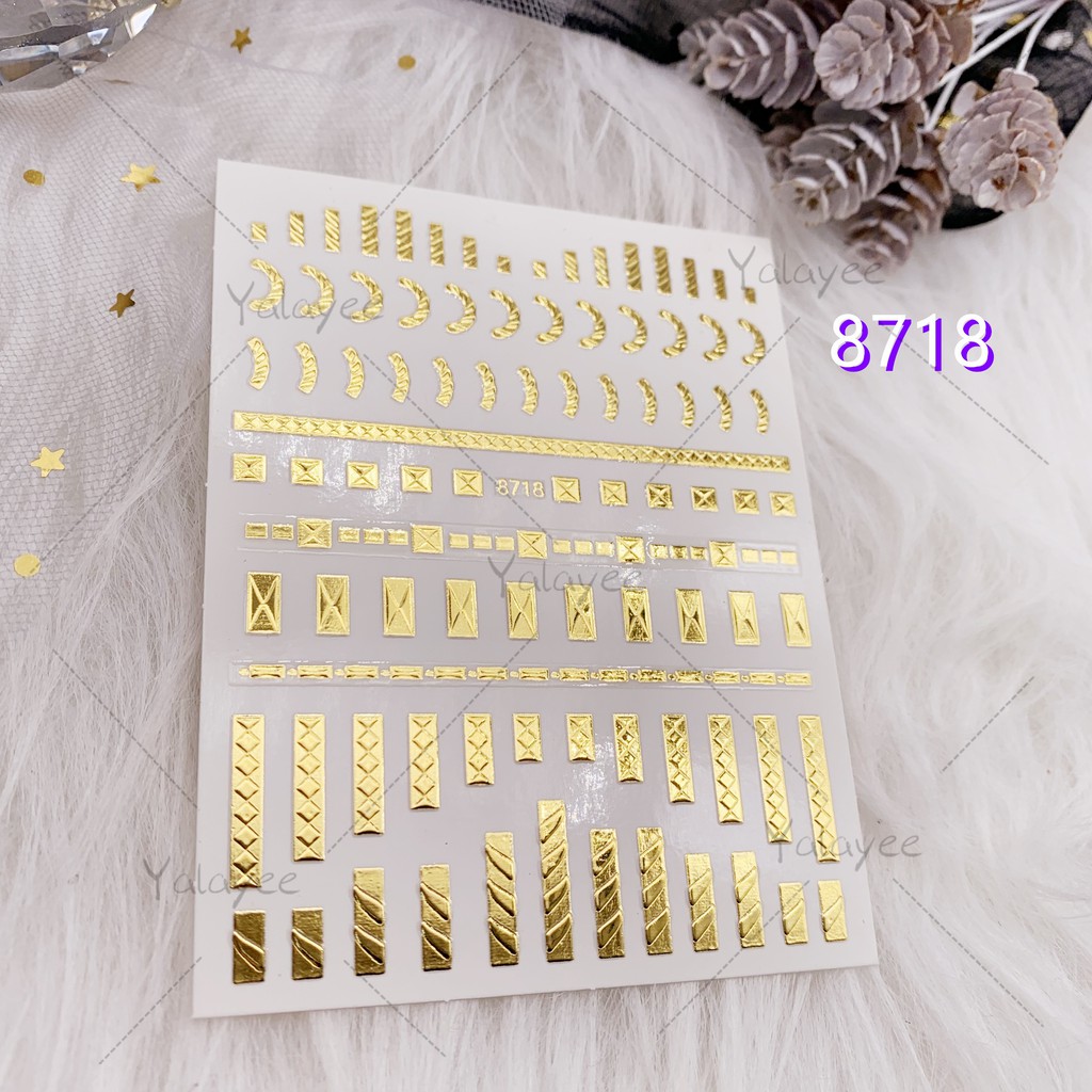 Miếng Dán Trang Trí Móng Tay 3D Bằng Kim Loại 8718#