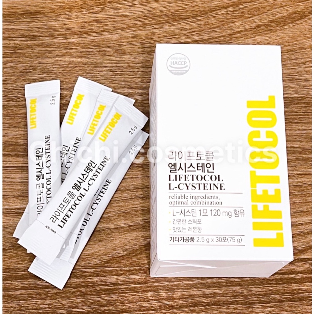 Bột uống huỷ nám, trắng da Lifetocol lcystine 120mg hộp 30 gói