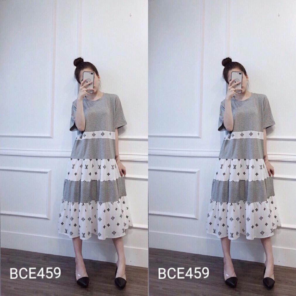Đầm bầu thời trang dạ hội BCE1166 - Váy bầu mùa hè chất cotton dáng dài 40-70kg  ྇ ་