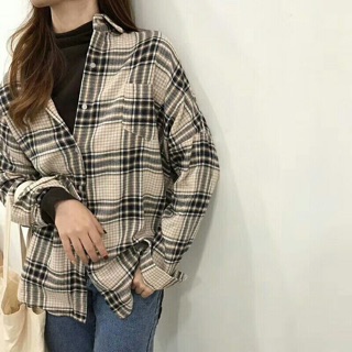 Sơ mi kẻ oversize