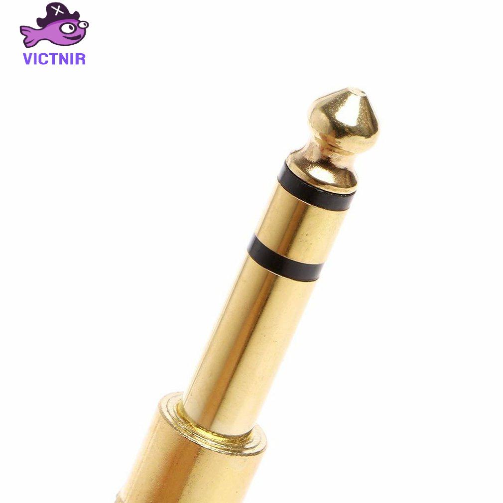 6.5Mm 1/4 Female To 3.5Mm 1/8 Male Stereo Audio Mic Plug Adapter Jack New