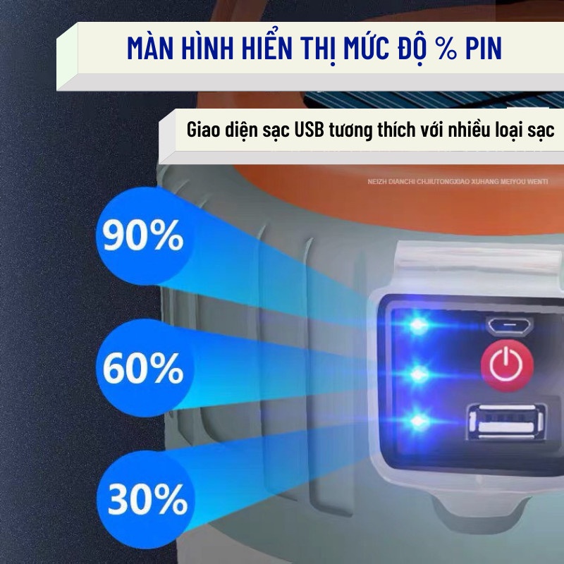 Bóng Đèn Led Sạc Tích Điện Đa Năng Bóng Bi 3 Chế Độ Sáng ĐÈN DAIKI