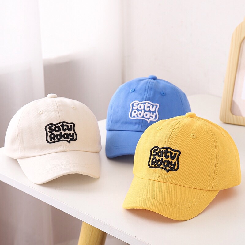 Mũ nón cho bé 1-4 tuổi thêu chữ Saturday cho bé