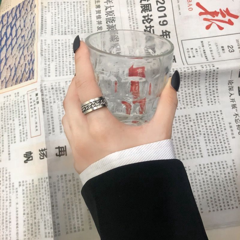 Nhẫn Thép Titan Thời Trang Đường Phố Cá Tính Cho Cặp Đôi