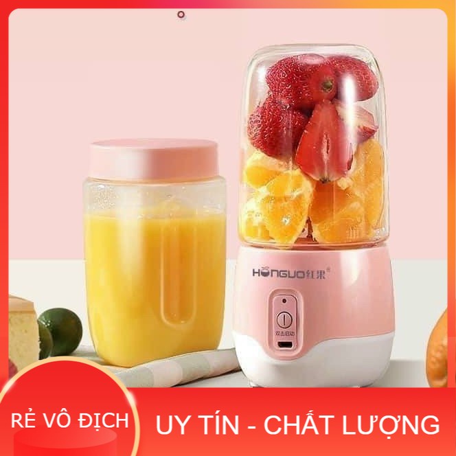 Máy xay sinh tố trái cây cầm tay cao cấp HONGUO sạc pin 300ml (hàng có sẵn)