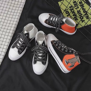Giầy nữ cao cổ hoạ tiết giày sneaker