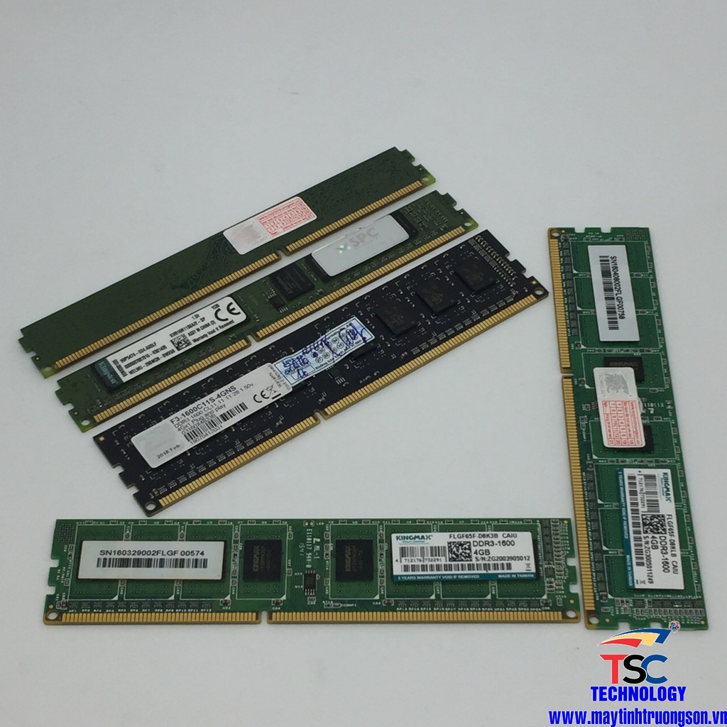 Ram PC DDR3 KINGSTON KINGMAX GSKILL 4GB Bus 1600 (Đã qua sử dụng còn mới 99%)