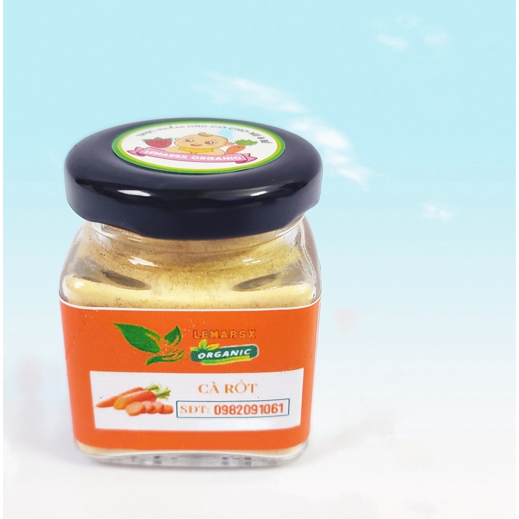 Bột Cà Rốt Hữu Cơ Sấy Lạnh 90gram Cho Bé Ăn Dặm