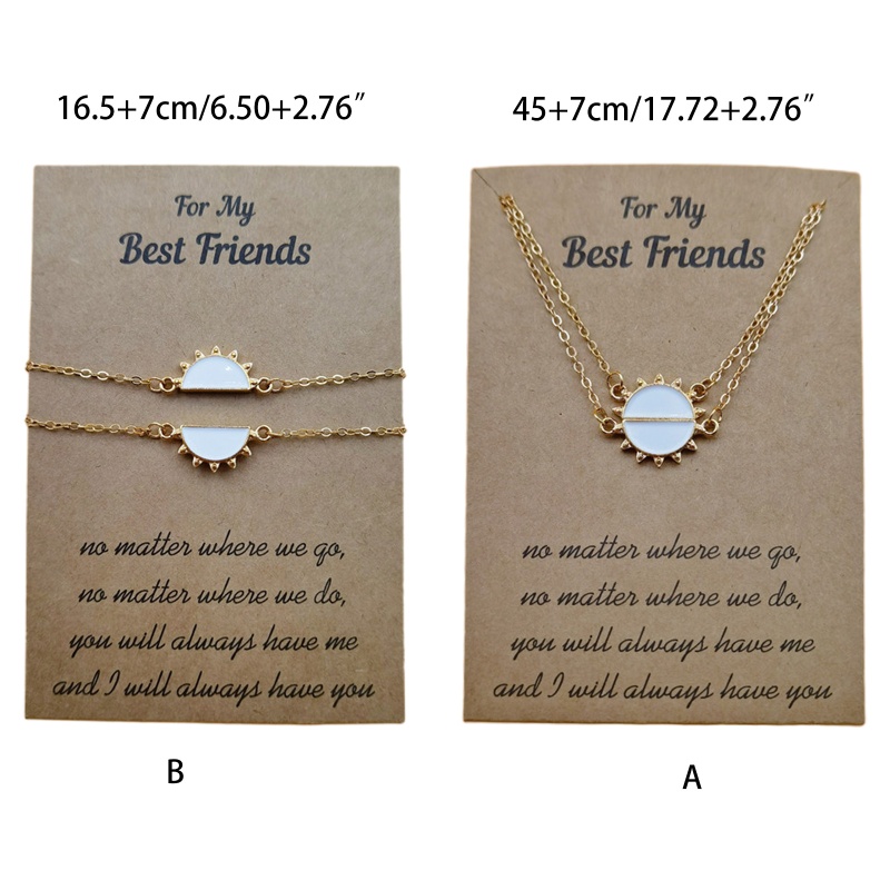 Flgo Vòng cổ Tình Bạn Mặt Hình Mặt Trời Có Thể Điều Chỉnh Khoảng Cách