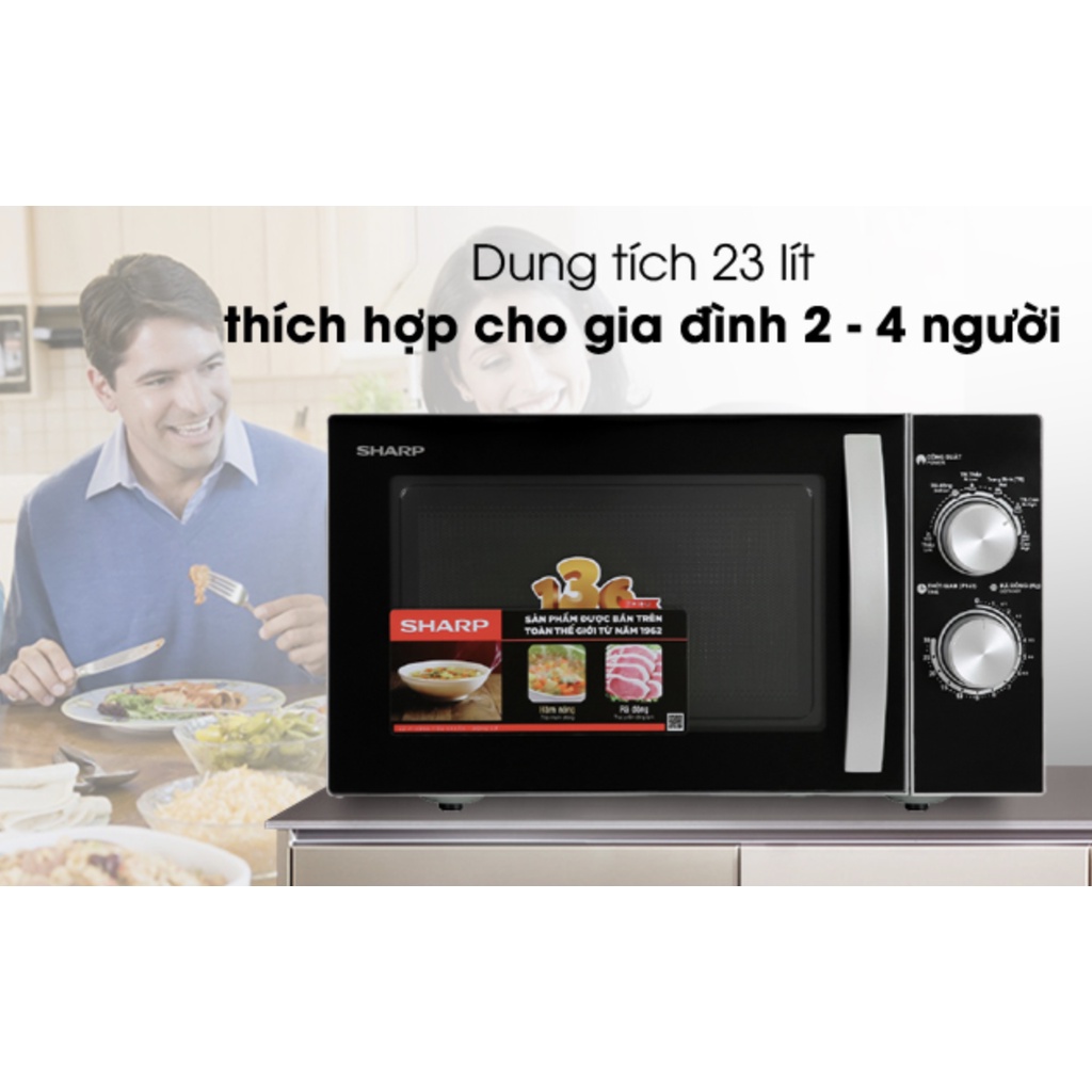 Lò vi sóng Sharp R-31A2VN-S 23 lít đen,hàng chính hãng, bảo hành 1 năm,mới 100%