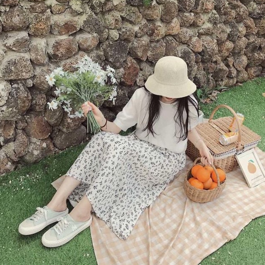 Chân váy hoa nhí ulzzang chun sau