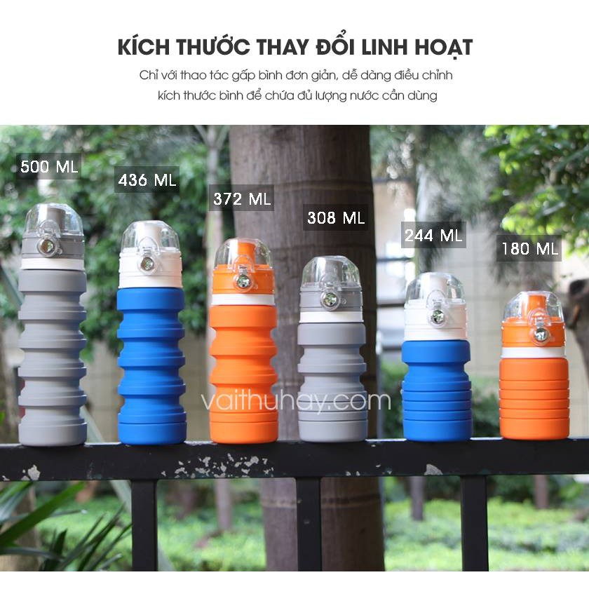 Bình nước gấp gọn sáng tạo Creabottle dễ dàng mang đi tiện lợi