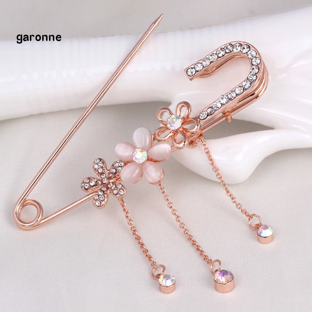 Ghim cài áo hình hoa đính đá sang trọng cho nữ