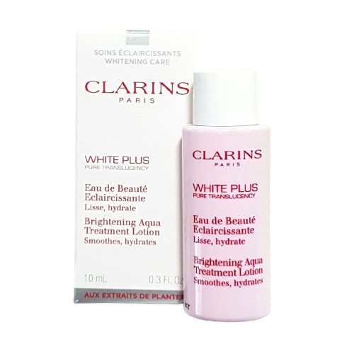 Nước hoa hồng dưỡng ẩm, làm sáng da Clarins White Plus Pure Translucency Brightening Aqua Treatment Lotion 10ml