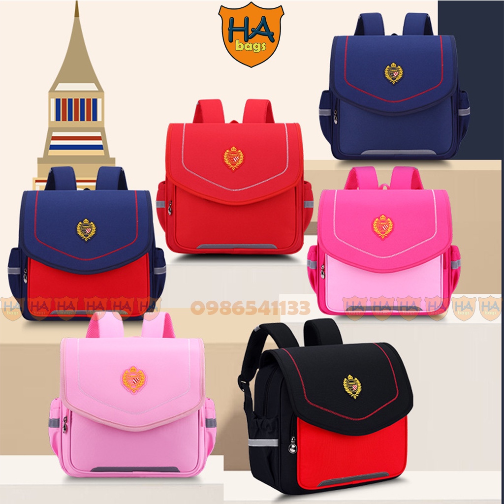 Cặp sách học sinh tiểu học HA BAGS để sách ngang kích thước 32x33x17cm H1001
