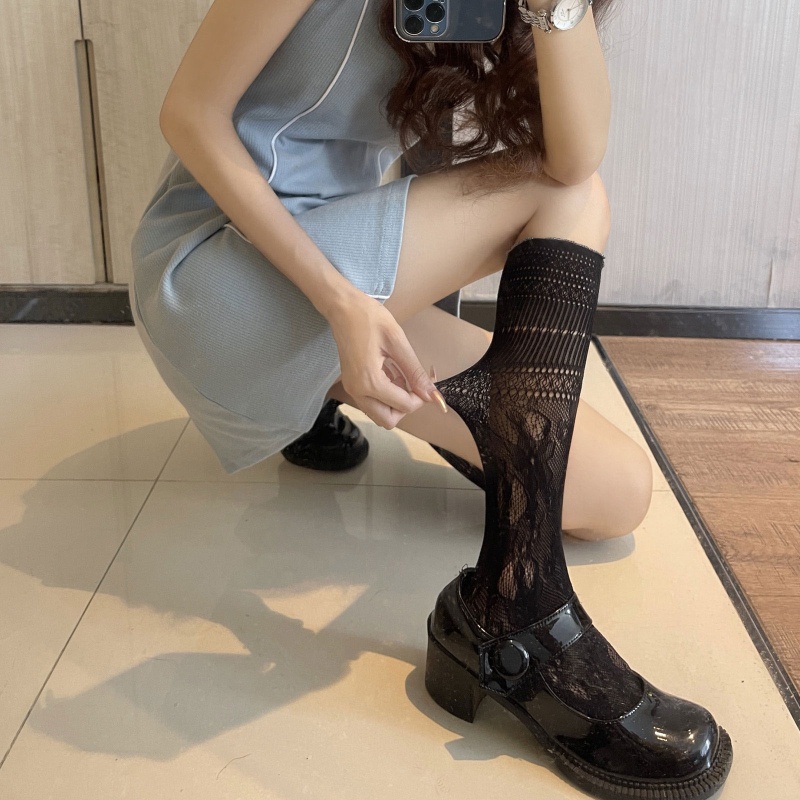 Xixi Đôi Vớ Phối Ren Họa Tiết Sọc Thời Trang Cho Nữ