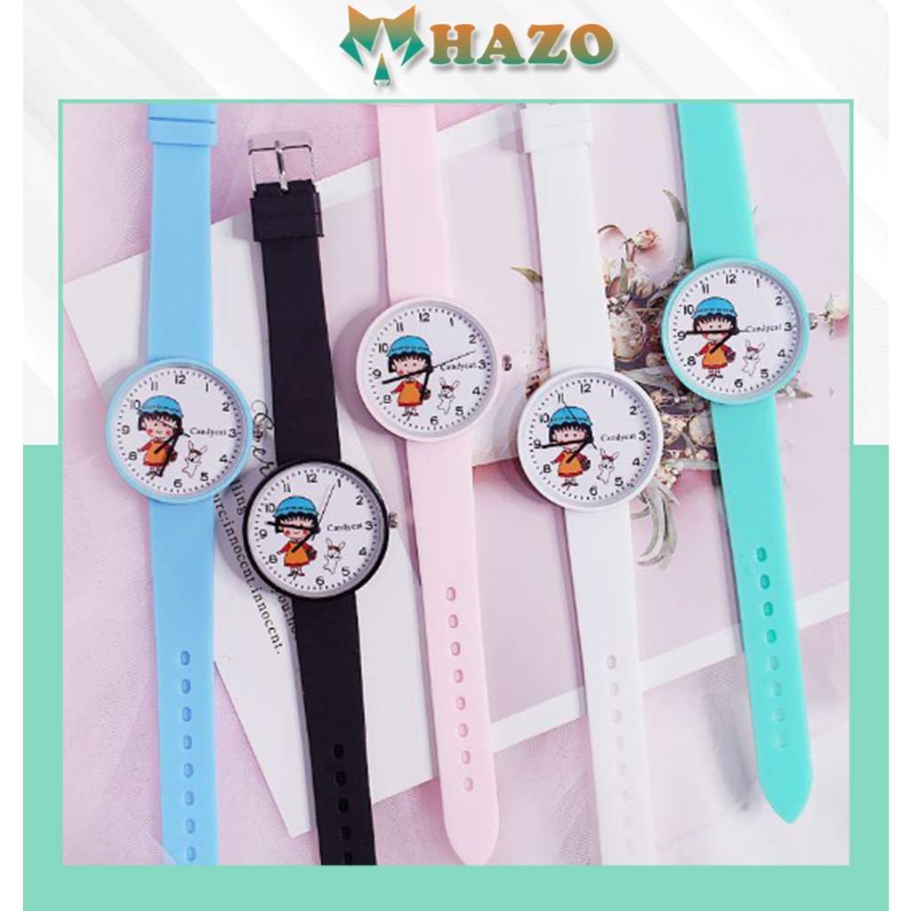 Đồng Hồ Nữ Dây Cao Su Candycat Maruko Bé Gái D302 Cực Đẹp - Hazo