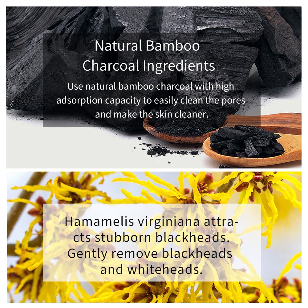 SKIN EVER Bamboo Charcoal Black Mask 5pcs/10pcs Blackhead Remover Nose Masks Peeling Off Pore Shrink Deep Cleansing Nose Strips Skin Care