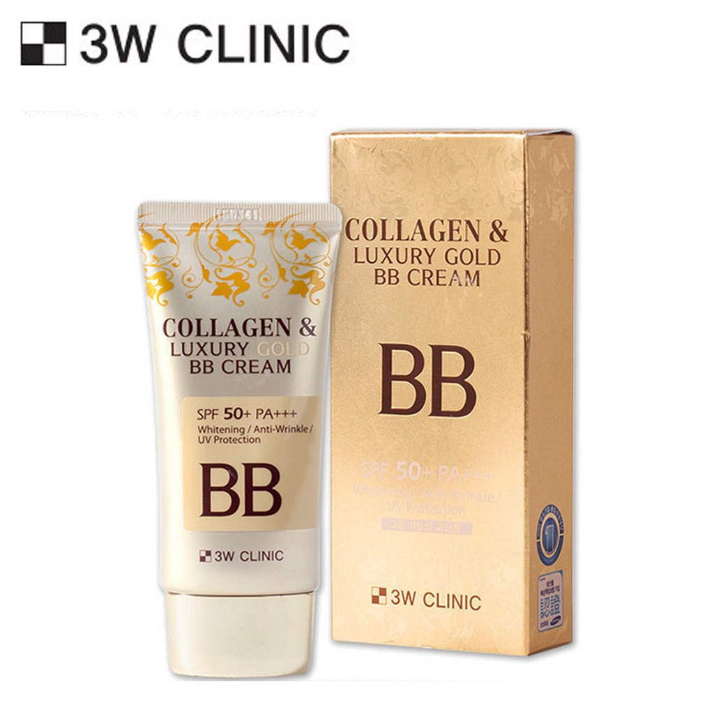 KEM NỀN TRANG ĐIỂM 3W CLINIC COLLAGEN LUXURY GOLD BB CREAM - 7502