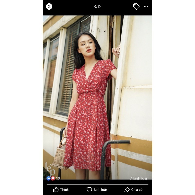 váy Lep hoa đỏ size S