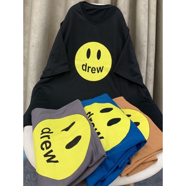 Áo Thun Mặt Cười DREW - Áo Phông Tay Lỡ Unisex Nam Nữ Phong Cách Trẻ Trung Hot Trend