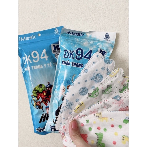 Gói 10 chiếc khẩu trang DK 94 hay còn gọi là Kf94 cho bé trên 4 tuổi