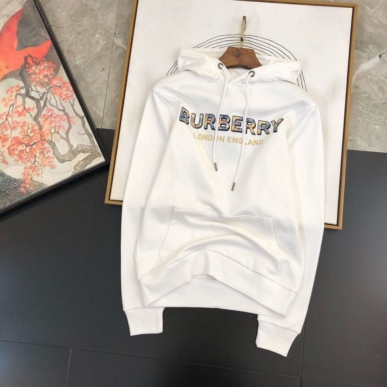 ! Burberry! Áo Hoodie Cotton Dáng Rộng Thời Trang Mới Phù Hợp Với Áo Khoác Ngoài